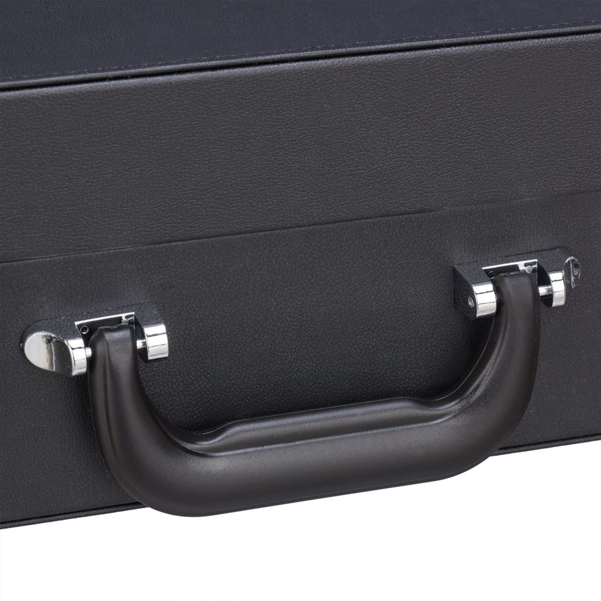 Geanta cosmetice profesionala, cu oglinda 12,5 x 10 cm, 3 compartimente mari, 7 suporturi pentru pensule, maner transport, negru/gri - imagine 3