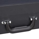 Geanta cosmetice profesionala, cu oglinda 12,5 x 10 cm, 3 compartimente mari, 7 suporturi pentru pensule, maner transport, negru/gri - imagine 3