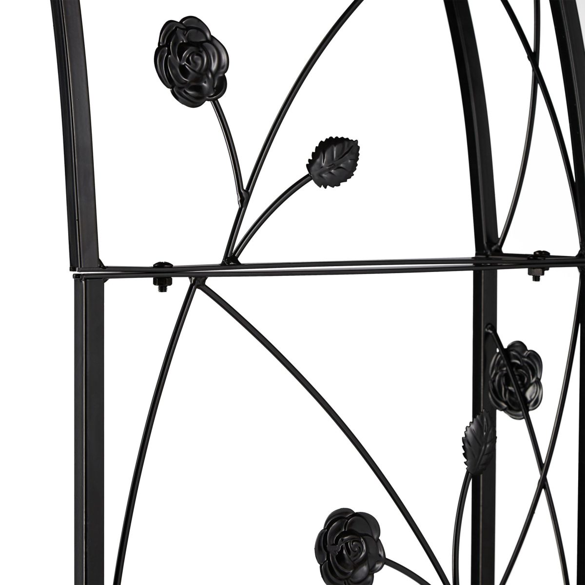 Arcada/Pergola de perete trandafiri cataratori, negru, 256 x 39 x 7,2 cm,metal - imagine 7