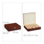 Cutie depozitare ceai cu 12 compartimente, Relaxdays, maro, din lemn, 7.5 x 29 x 26 cm - imagine 4