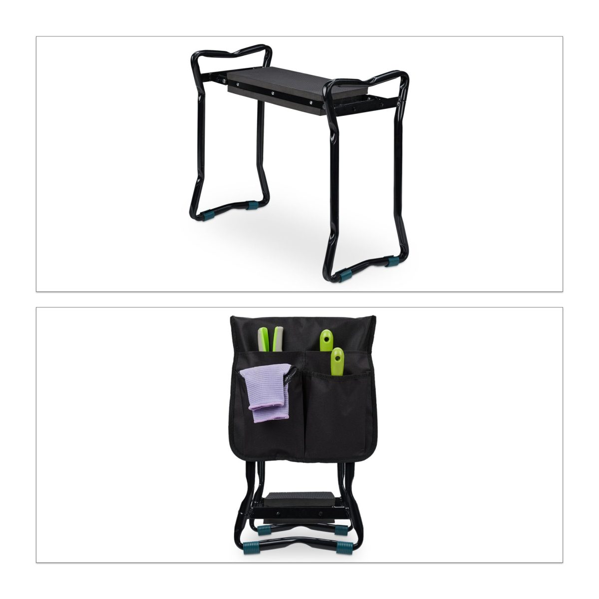 Scaun gradinarit cu pernuta de genunchi, max. 150 kg, Relaxdays - imagine 6