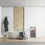 Raft organizare cu 2 sertare, Relaxdays, 4 compartimente, bambus si MDF, gri/natur 96 x 44 x 34 cm - imagine 2