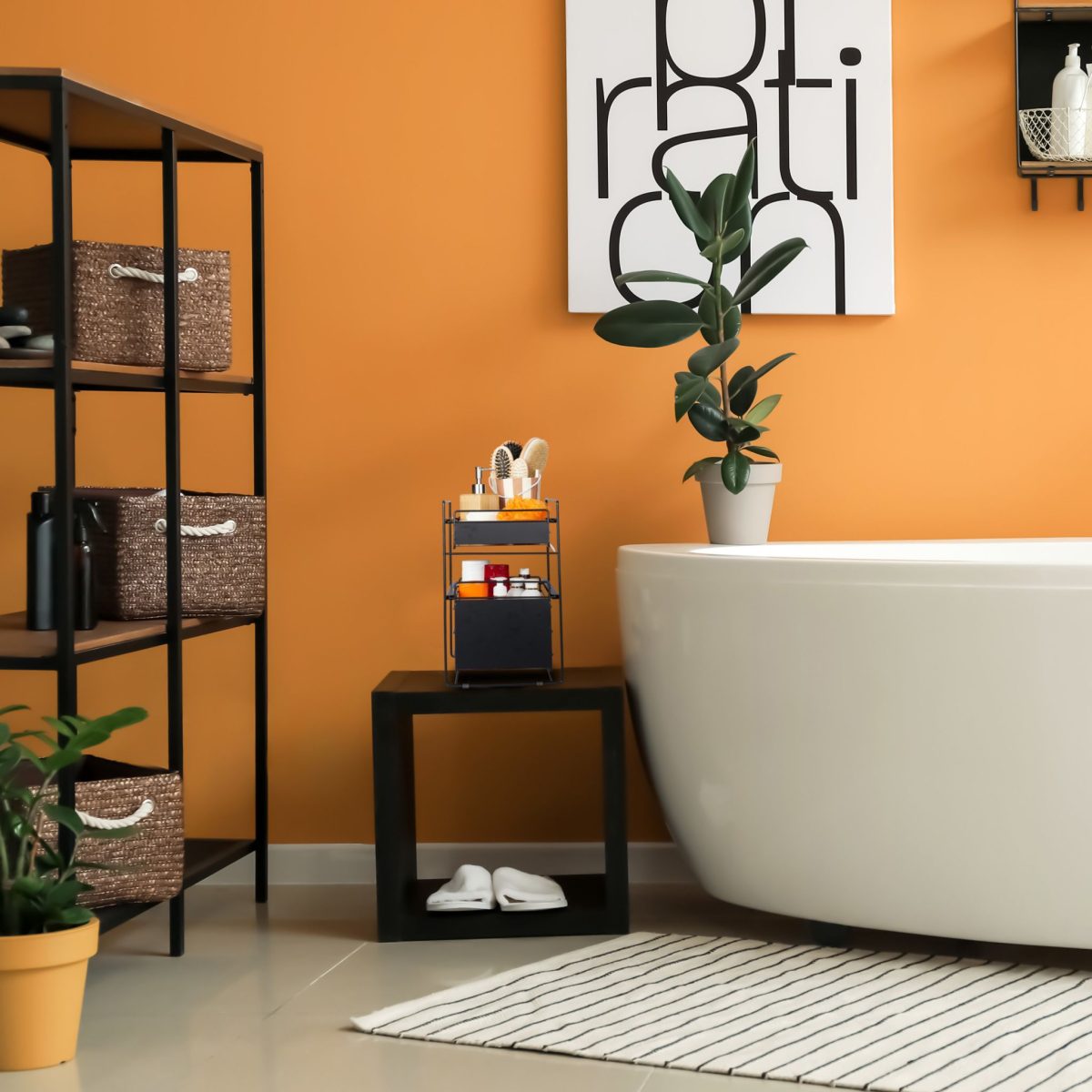Raft organizare, 2 compartimente, suport depozitare bucatarie/baie, 39,5 x 25 x 40,5 cm, negru - imagine 5