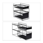 Raft organizare, 2 compartimente, suport depozitare bucatarie/baie, 39,5 x 25 x 40,5 cm, negru - imagine 6