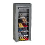 Pantofar tip dulap, Relaxdays, gri, pentru 24 perechi, 140 x 60 x 30 cm