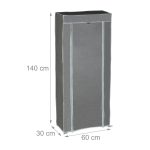 Pantofar tip dulap, Relaxdays, gri, pentru 24 perechi, 140 x 60 x 30 cm - imagine 4
