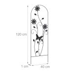 Suport flori de gradina, din fier, 120 x 40 x 1 cm, negru - imagine 3
