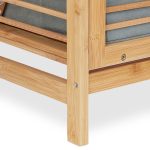 Dulap utilitar Relaxdays, cos rufe cu etajera, bambus, natur, 95 x 40 x 30 cm - imagine 9