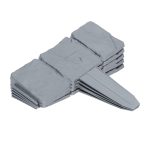 Bordura separatoare gazon, 10 piese, aspect de piatra, gri - imagine 8