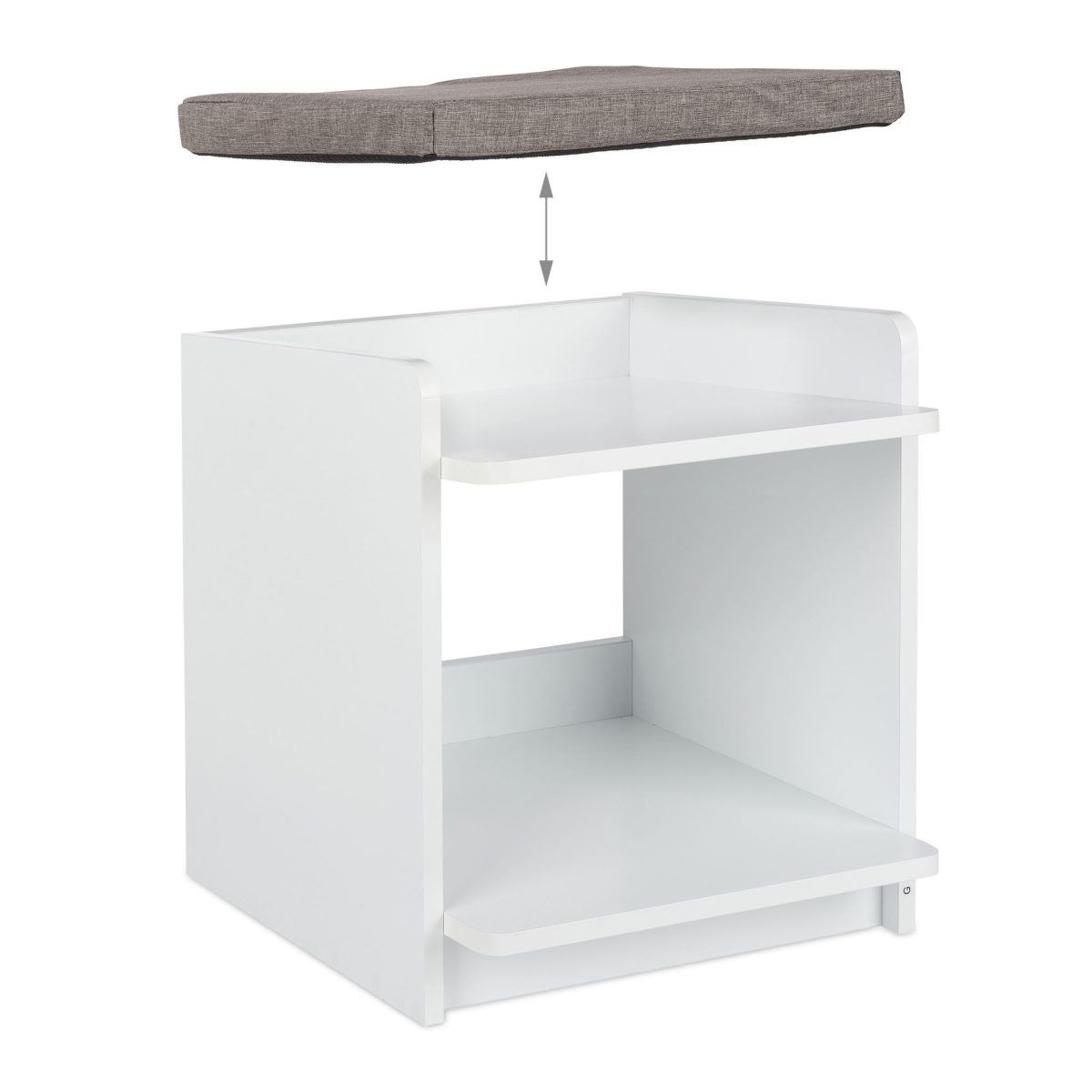 Noptiera cu pat pentru animale de companie, 45 x 40 x 44,5 cm, MDF /poliester, alb - imagine 6