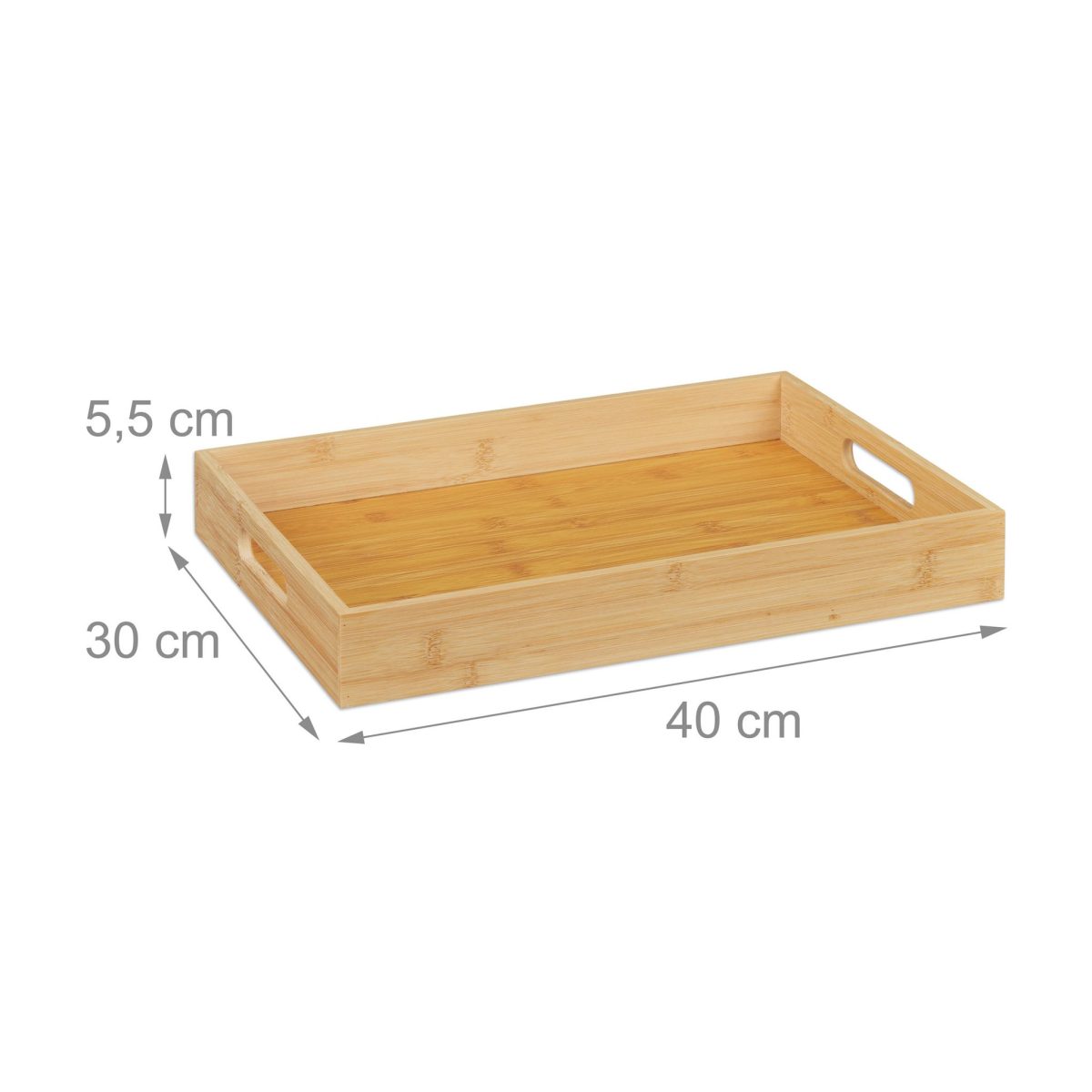 Tava servire din bambus, dimensiuni 5,5 x 40 x 30 cm, Relaxdays - imagine 4