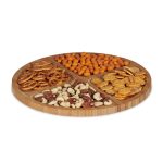 Tava sevire saratele Relaxdays, din bambus, 4 compartimente, 1.5 x 33 cm