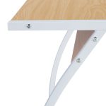 Birou de colt, lemn de stejar, 73 x 148 x 112 cm, natural-alb - imagine 7