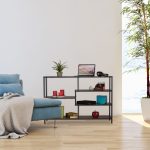 Raft cu 6 polite, stil industrial, 79 x 115 x 33 cm, MDF, maro - imagine 5