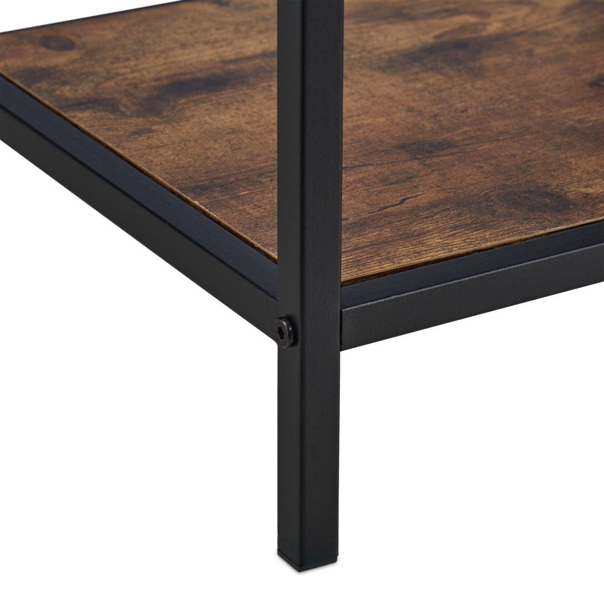 Raft cu 6 polite, stil industrial, 79 x 115 x 33 cm, MDF, maro - imagine 8