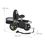 Scaun gradinarit cu roti, negru - imagine 2