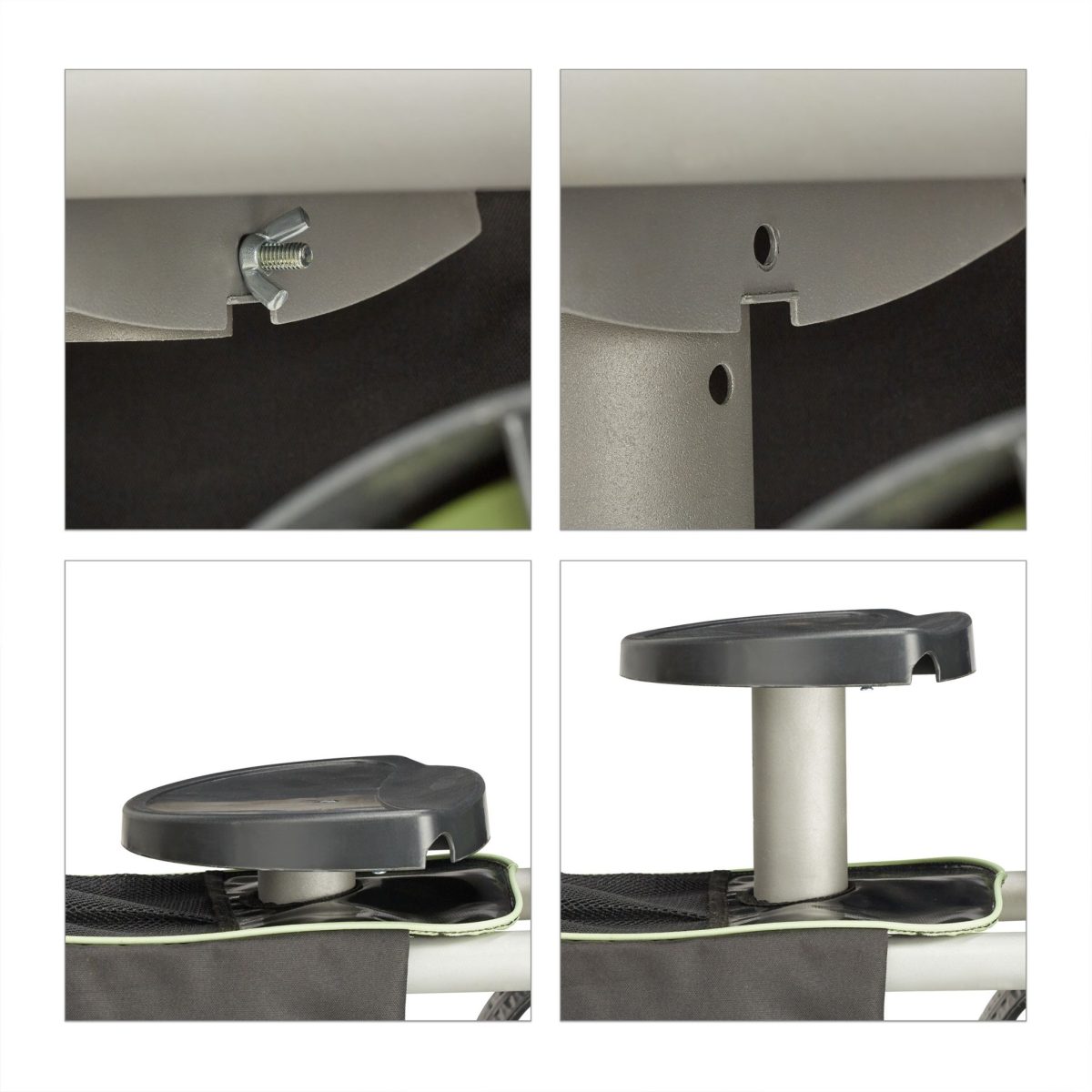 Scaun gradinarit cu roti, negru - imagine 4