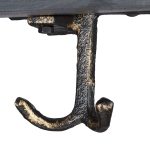 Suport chei cu 8 agatatori si 1 raft, Relaxdays, fonta si lemn, dimensiuni 19,5 x 39,5 x 12 cm, negru/auriu - imagine 8