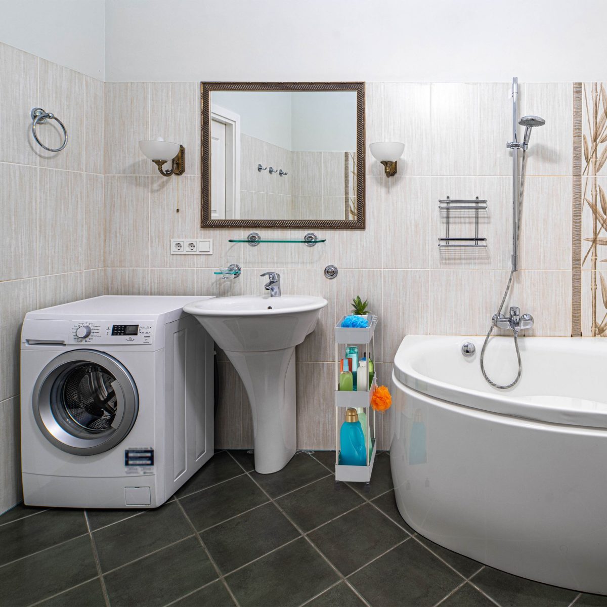 Etajera cu 3 rafturi, Relaxdays, din plastic si inox, gri, 70 x 15.5 x 40.5 cm - imagine 2