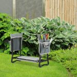 Scaun gradinarit cu pernuta de genunchi, max. 150 kg, gri - imagine 2