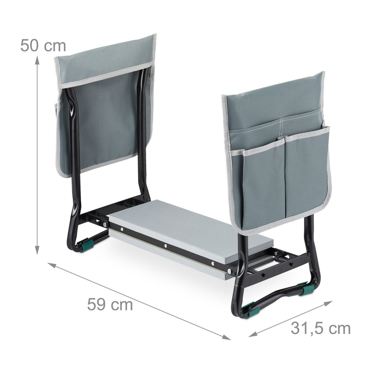 Scaun gradinarit cu pernuta de genunchi, max. 150 kg, gri - imagine 4