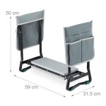 Scaun gradinarit cu pernuta de genunchi, max. 150 kg, gri - imagine 4