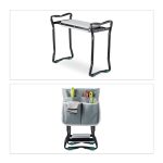 Scaun gradinarit cu pernuta de genunchi, max. 150 kg, gri - imagine 6