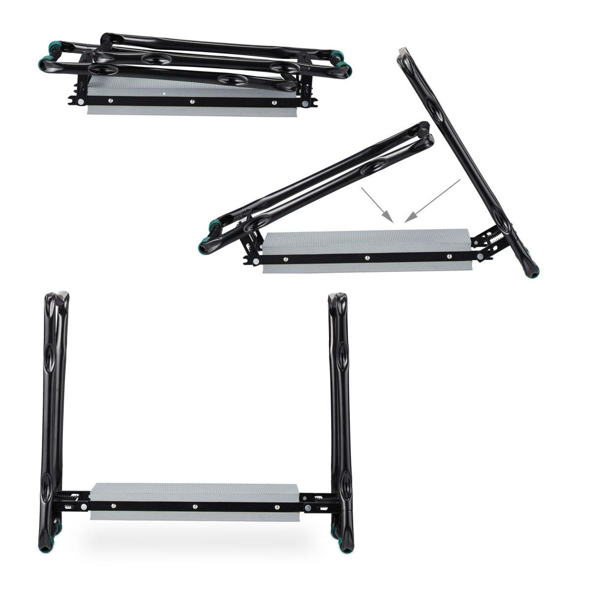 Scaun gradinarit cu pernuta de genunchi, max. 150 kg, gri - imagine 7