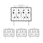 Pachet 4 buc bordura gardulet decorativ, din metal, pentru gazon sau flori, 60 x 60 x 1,5 cm