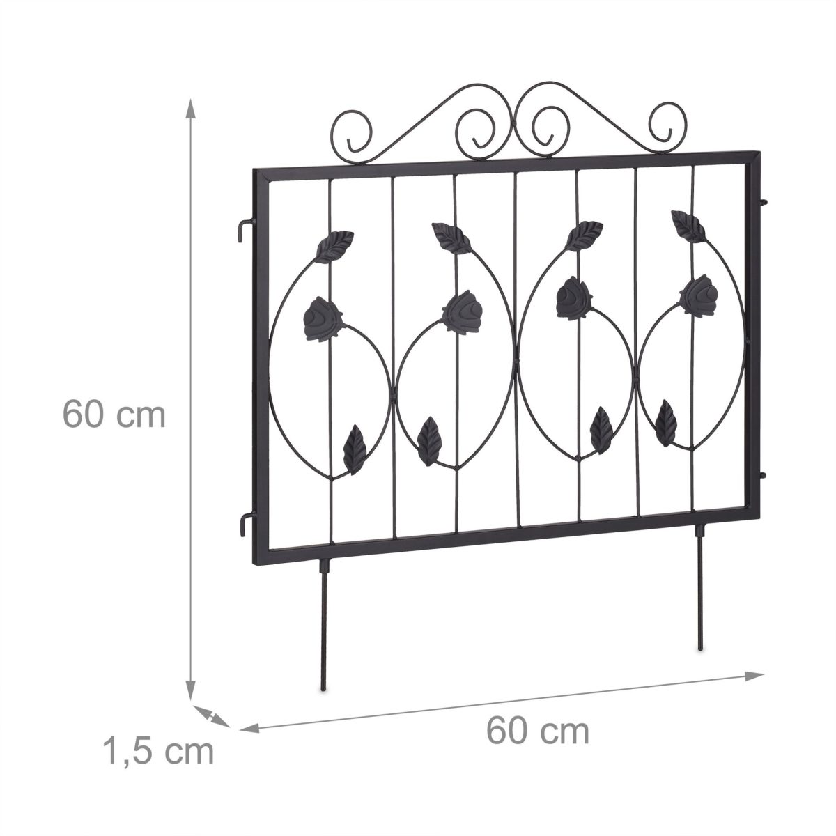 Pachet 4 buc bordura gardulet decorativ, din metal, pentru gazon sau flori, 60 x 60 x 1,5 cm - imagine 4