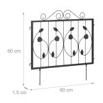 Pachet 4 buc bordura gardulet decorativ, din metal, pentru gazon sau flori, 60 x 60 x 1,5 cm - imagine 4