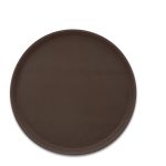 Tava servire rotunda, cu suprafata cauciuc anti-alunecare, plastic, 2 x 35 cm, maro - imagine 7