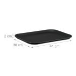 Tava servire dreptunghilara, cu suprafata cauciuc anti-alunecare, 2 x 41 x 30 cm, negru - imagine 4