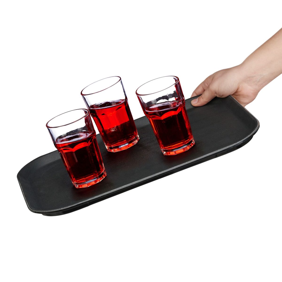 Tava servire dreptunghilara, cu suprafata cauciuc anti-alunecare, 2 x 41 x 30 cm, negru - imagine 6