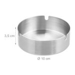 Set 2 scrumiere metalice, simple, 3,5 x 10 cm, gri - imagine 4