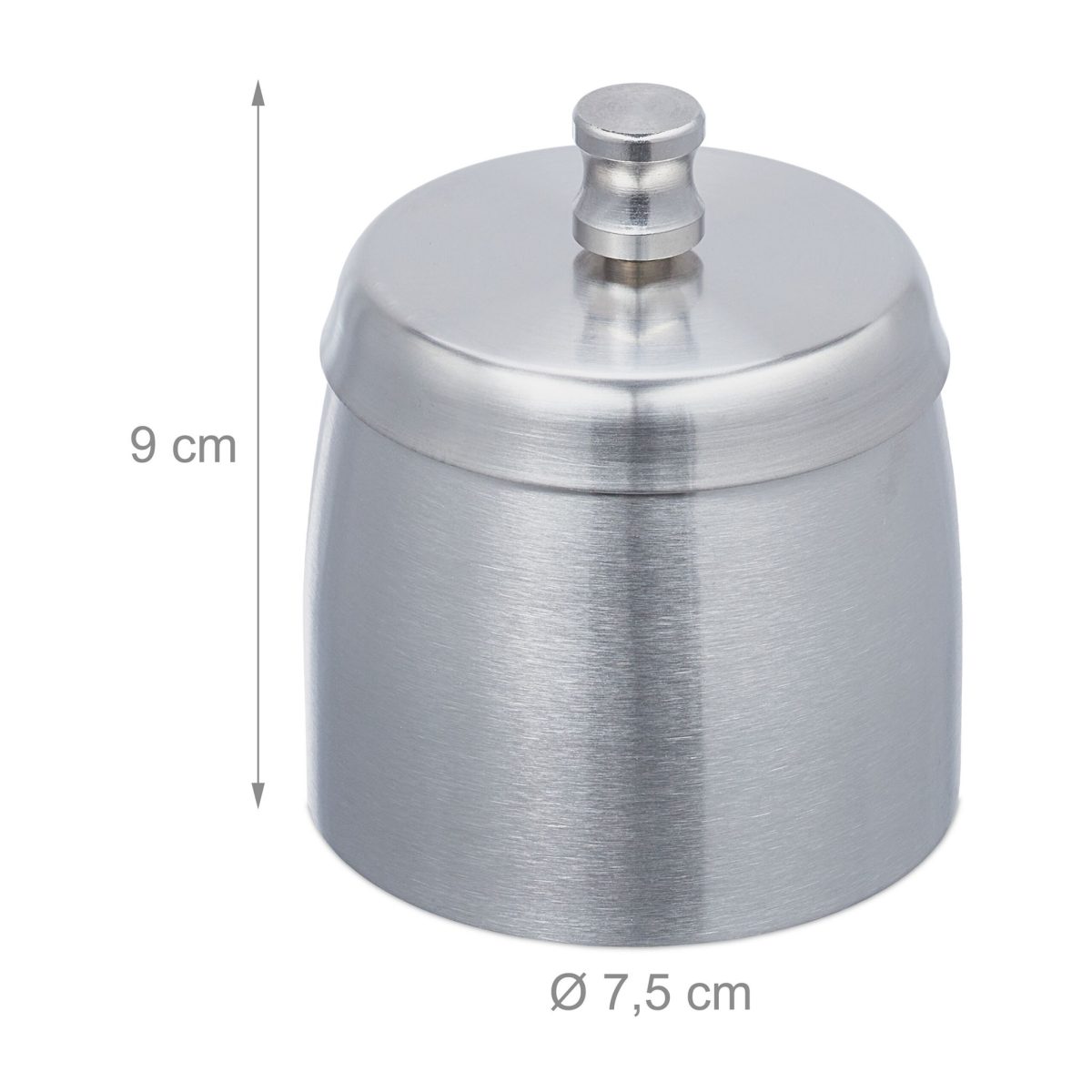 Scrumiera din otel inoxidabil cu capac, rezistenta la vant, moderna, gri, 9 x 7,5 cm - imagine 4