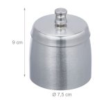 Scrumiera din otel inoxidabil cu capac, rezistenta la vant, moderna, gri, 9 x 7,5 cm - imagine 4