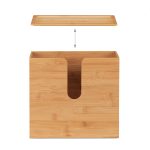 Suport prosoape de hartie, cu capac, din bambus, 26 x 27 x 13 cm, maro - imagine 6
