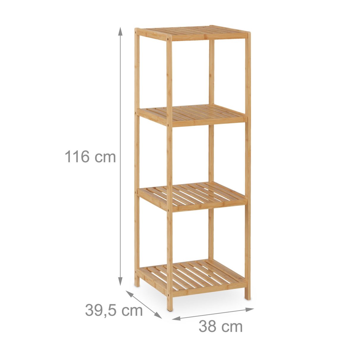 Raft de depozitare din bambus, 4 niveluri, multifunctional, la intrare, baie, camera de zi, balcon, bucatarie,116,5 x 38 x 39,5 cm - imagine 4