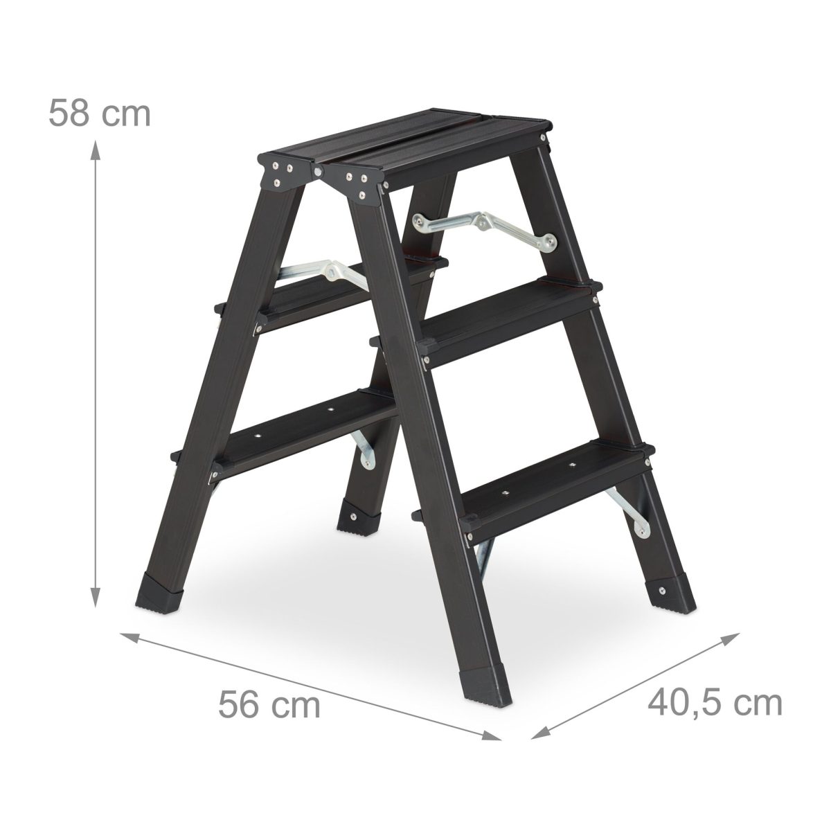 Scara pliabila, , 4 trepte, platforma,  max 120 kg, din aluminiu, 79 x 43 x 67,5 cm - imagine 4