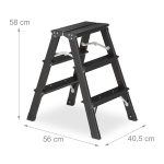 Scara pliabila, , 4 trepte, platforma,  max 120 kg, din aluminiu, 79 x 43 x 67,5 cm - imagine 4