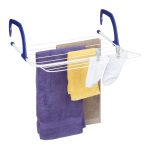 Uscator pliabil suspendat, pentru excursii si camping, 15,5 x 51 cm, otel/plastic, alb