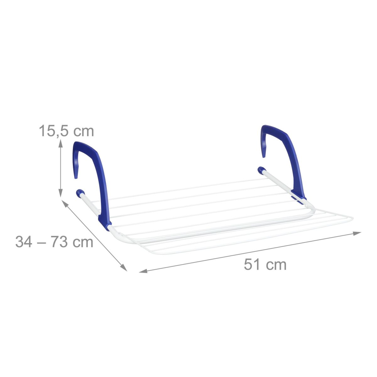 Uscator pliabil suspendat, pentru excursii si camping, 15,5 x 51 cm, otel/plastic, alb - imagine 4