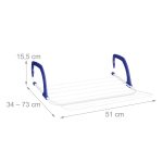 Uscator pliabil suspendat, pentru excursii si camping, 15,5 x 51 cm, otel/plastic, alb - imagine 4