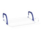 Uscator pliabil suspendat, pentru excursii si camping, 15,5 x 51 cm, otel/plastic, alb - imagine 6
