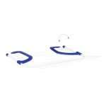 Uscator pliabil suspendat, pentru excursii si camping, 15,5 x 51 cm, otel/plastic, alb - imagine 7