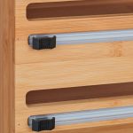 Suport rola de hartie, folie de aluminiu si folie alimentara, taietor integrat,din bambus - imagine 8