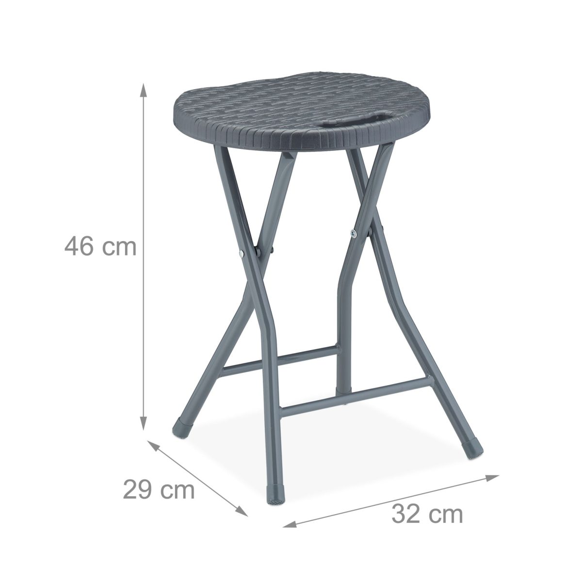 Set 2 scaune pliabile, din ratan, cardu metalic, pentru gradina, camping, terasa, 46 x 32 x 29 cm - imagine 4