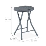 Set 2 scaune pliabile, din ratan, cardu metalic, pentru gradina, camping, terasa, 46 x 32 x 29 cm - imagine 4