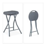 Set 2 scaune pliabile, din ratan, cardu metalic, pentru gradina, camping, terasa, 46 x 32 x 29 cm - imagine 5